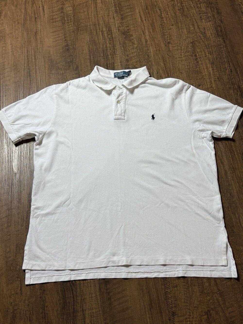 Polo Ralph Lauren Shirt Mens XL White Short Sleeve Cotton Pique Classic GOLF EUC
